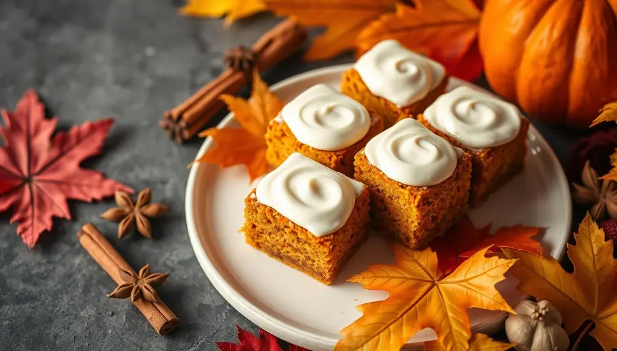 Pumpkin Bars with Cream Cheese Frosting