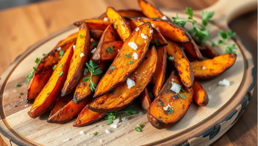 crispy roasted sweet potatoes