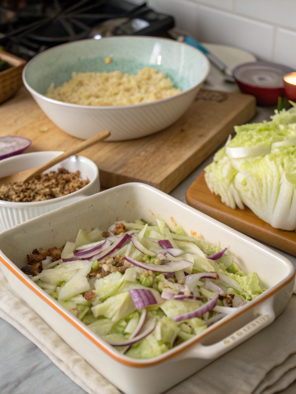 cabbage casserole recipe preparing steps